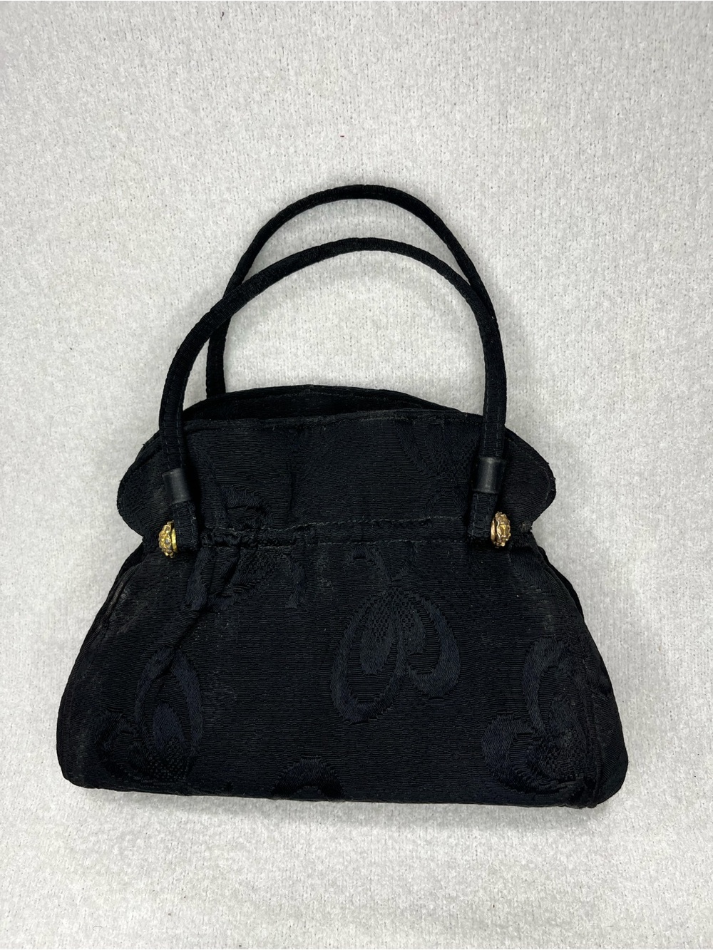 Garay Elegant Black Mini Top-Handle Evening Bag